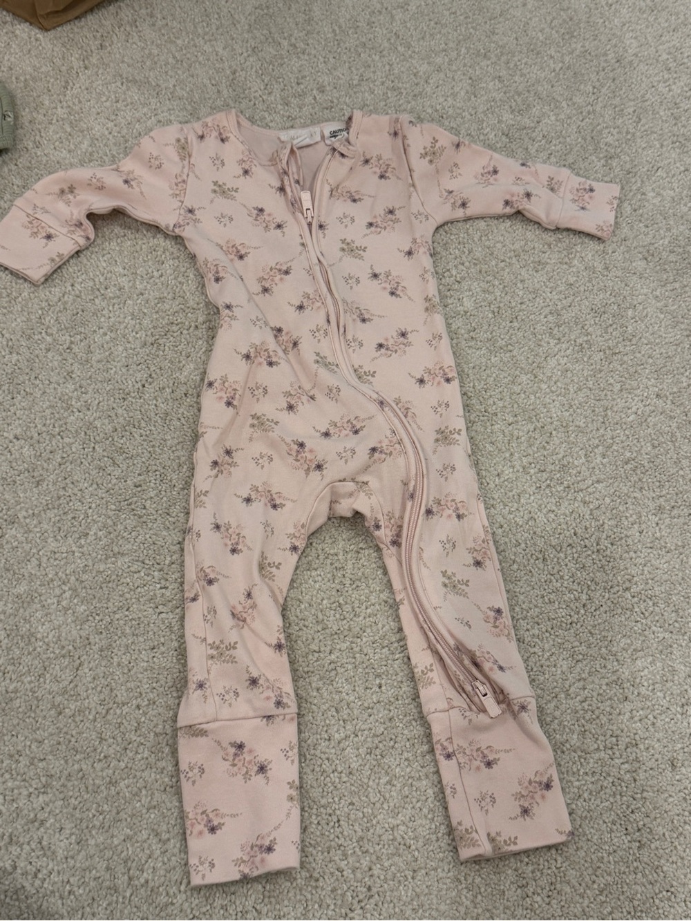 Jamie Kay Soft Pink Floral Zip One-Piece Romper